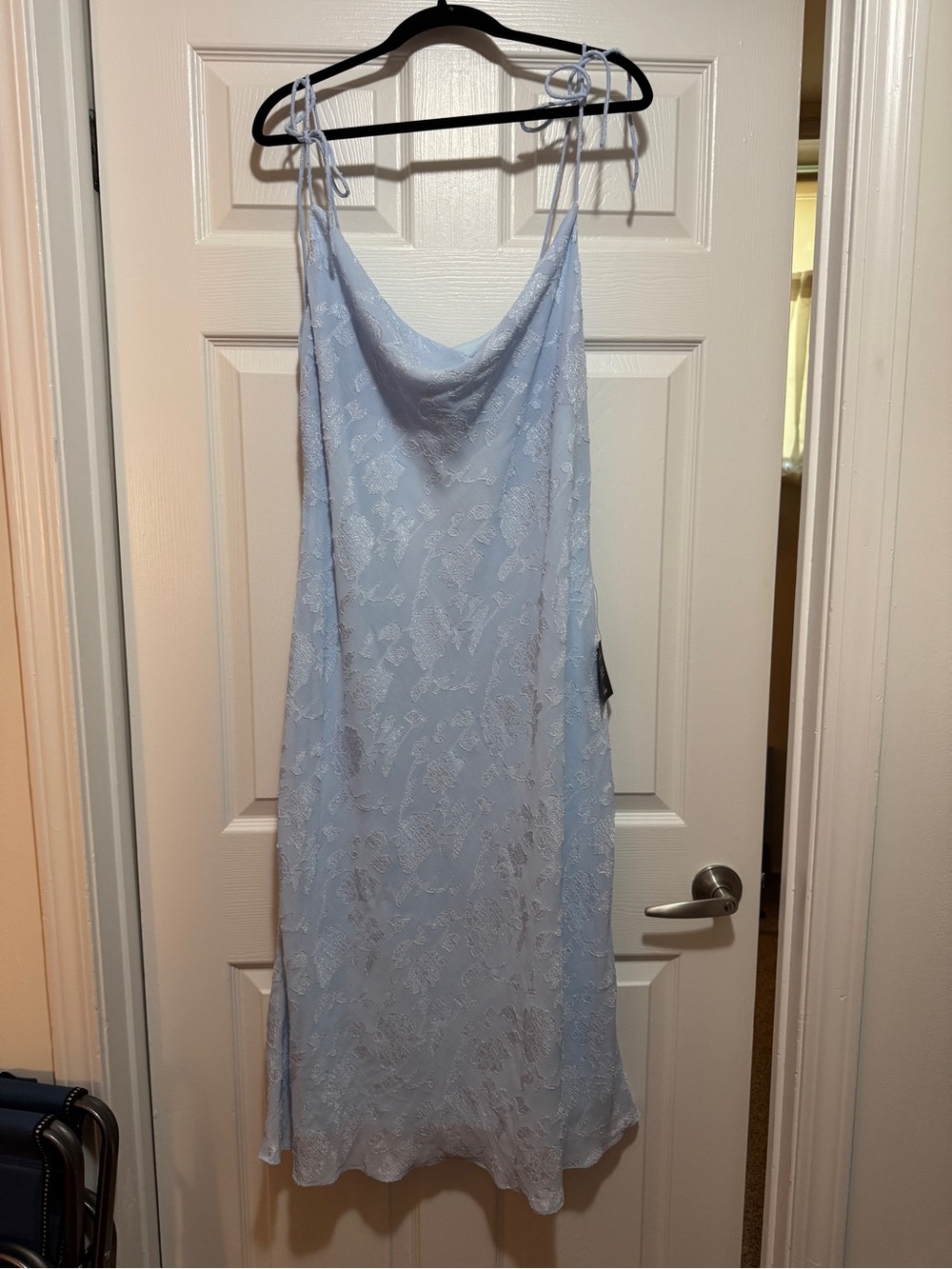 Lulu's Light Blue Lace Slip Midi Dress